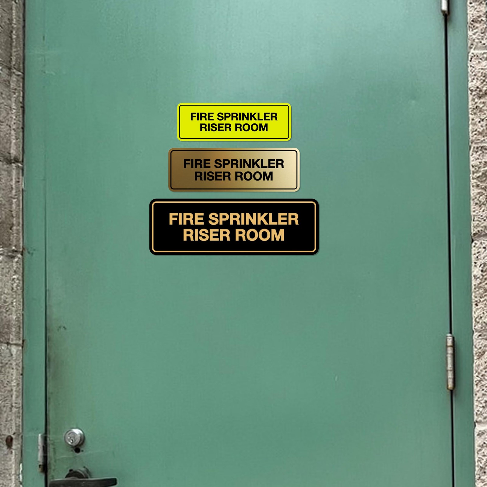 Standard Fire Sprinkler Riser Room Sign Red Large 1 Pack Wall Signage