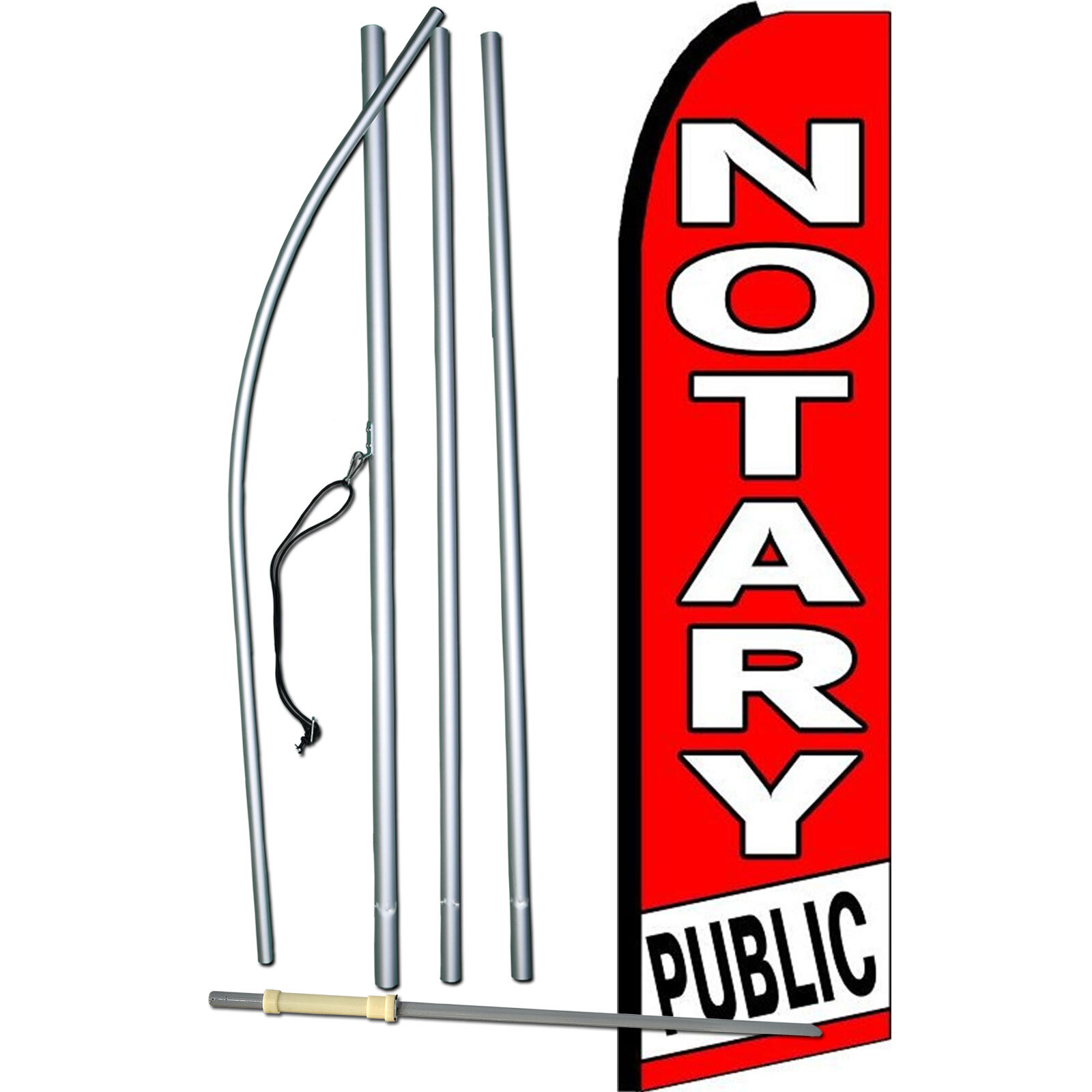 Notary Public Flag with Flag Pole and Spike