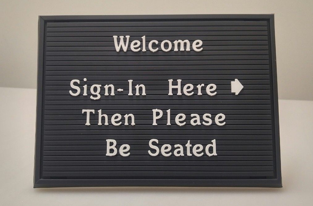 Changeable Letter Message Counter Sign – 400 Letters / Numbers / Characters