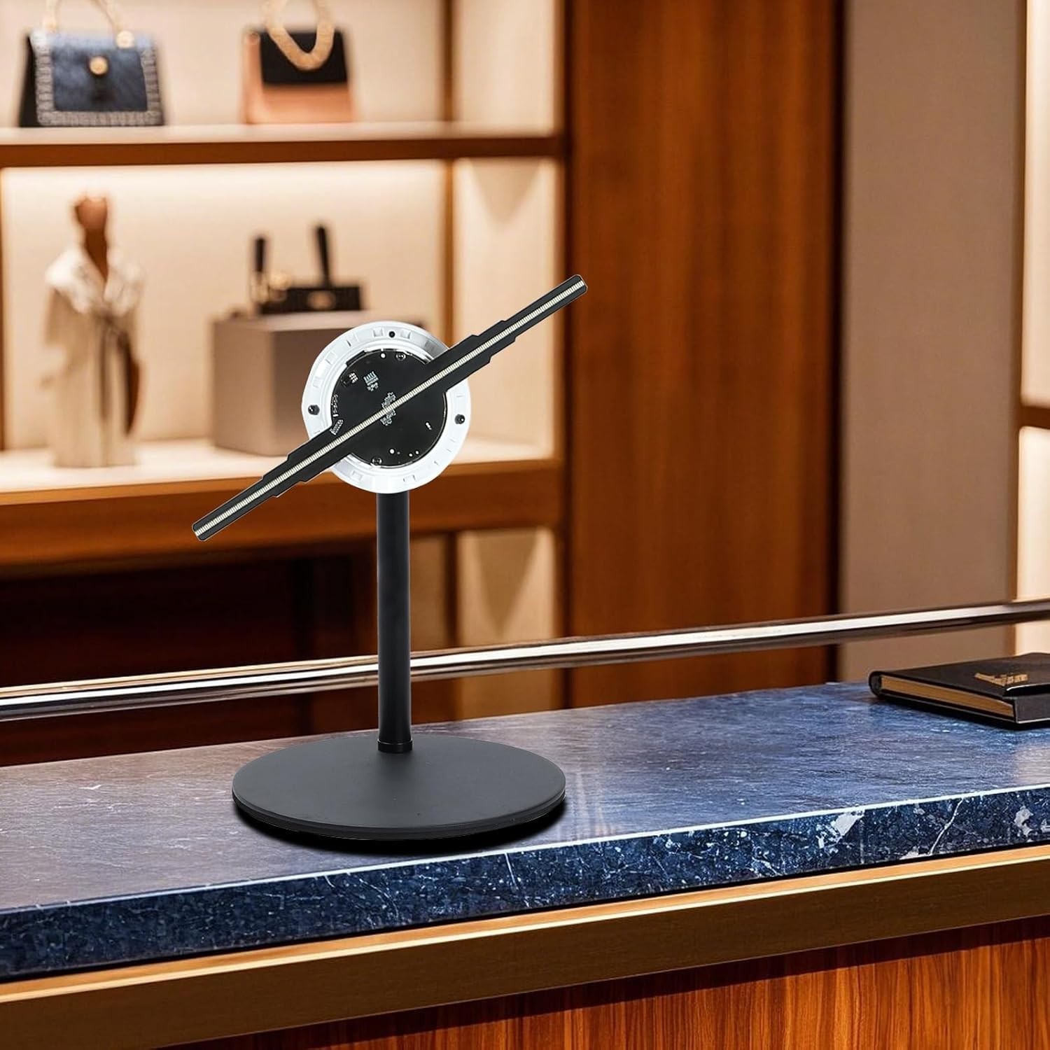 9.1″ Hologram Fan: App-Controlled 3D Display with LED Lights for Trade Shows