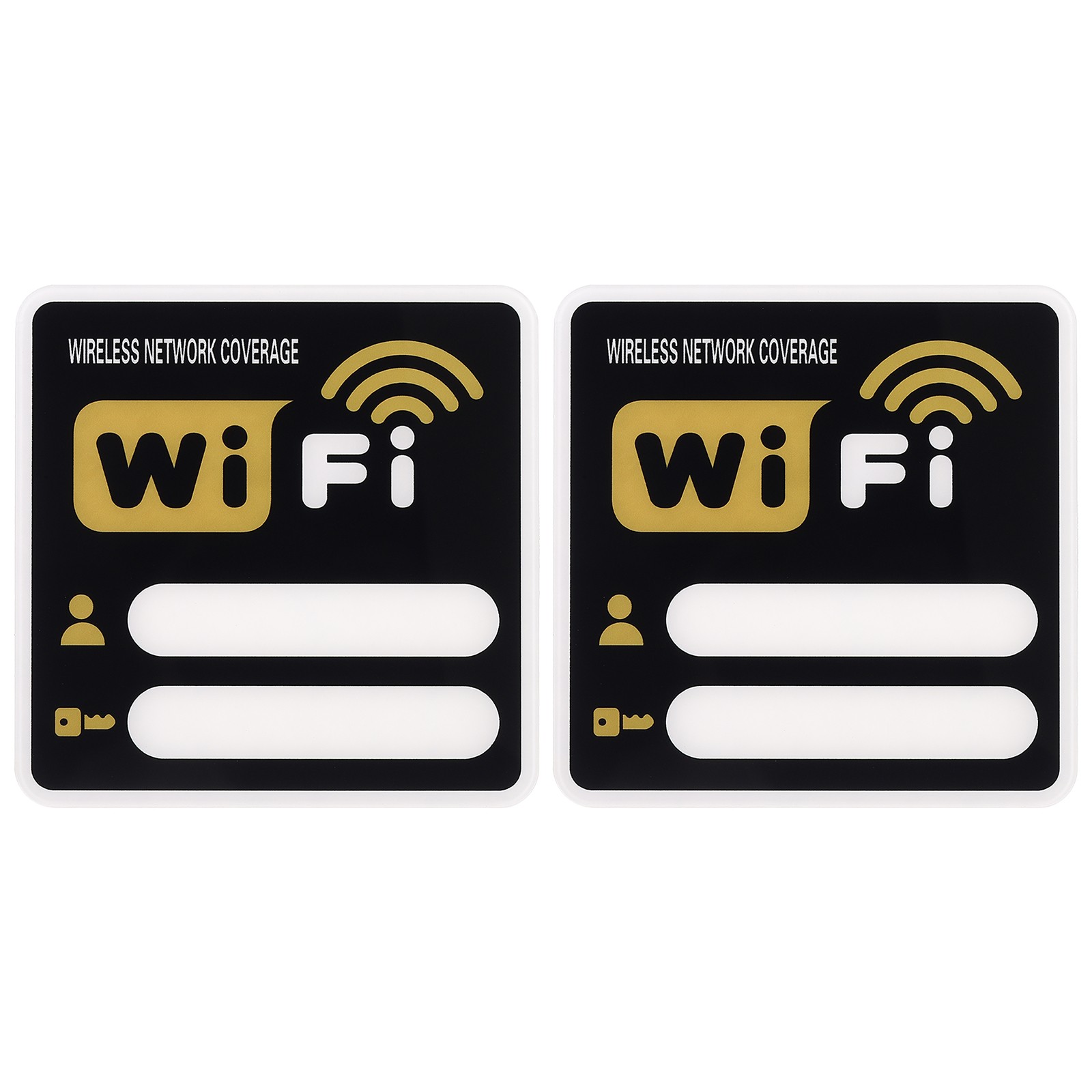 4″ x 4″ Wifi Password Sign, 2 Pcs Acrylic WiFi Sign Self Adhesive, Gold