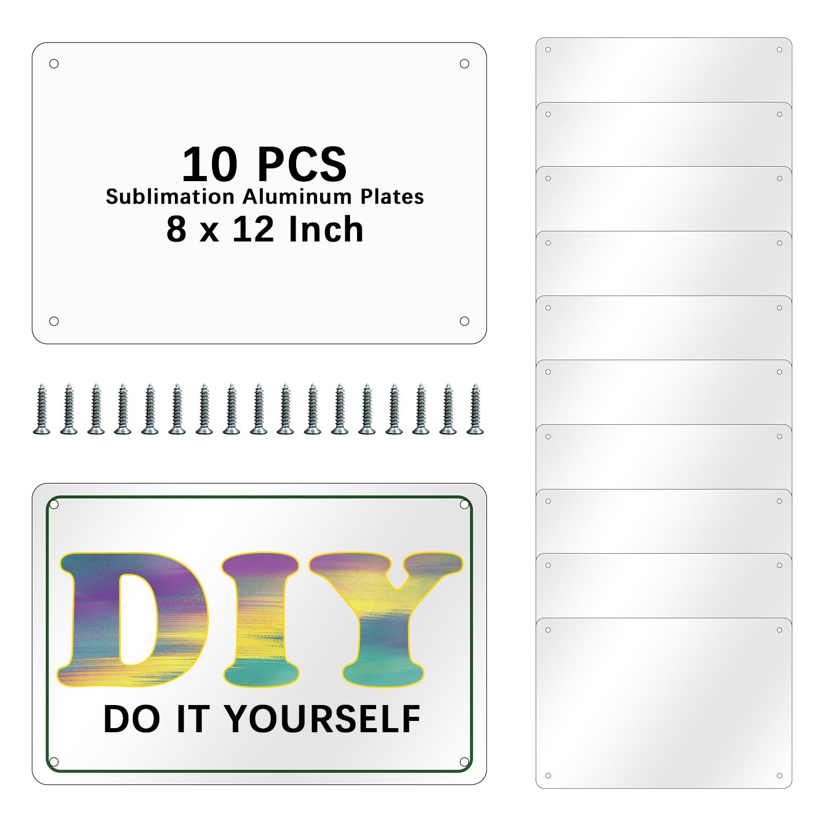 10 pcs sublimation metal sign blanks,8X12 inch sublimation sign blanks Heat T…