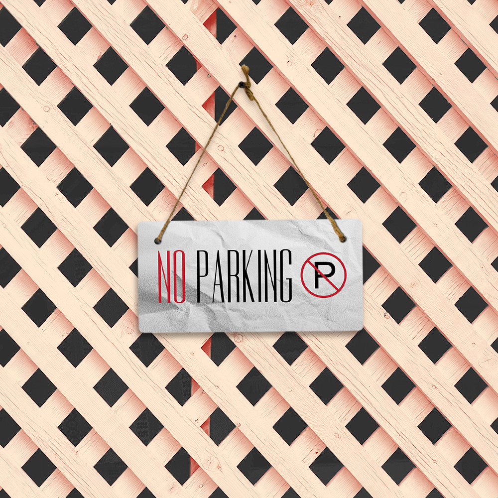 No Parking 5″ x 10″ Hanging Wall or Door Sign | Rustic Twine | Home and Business