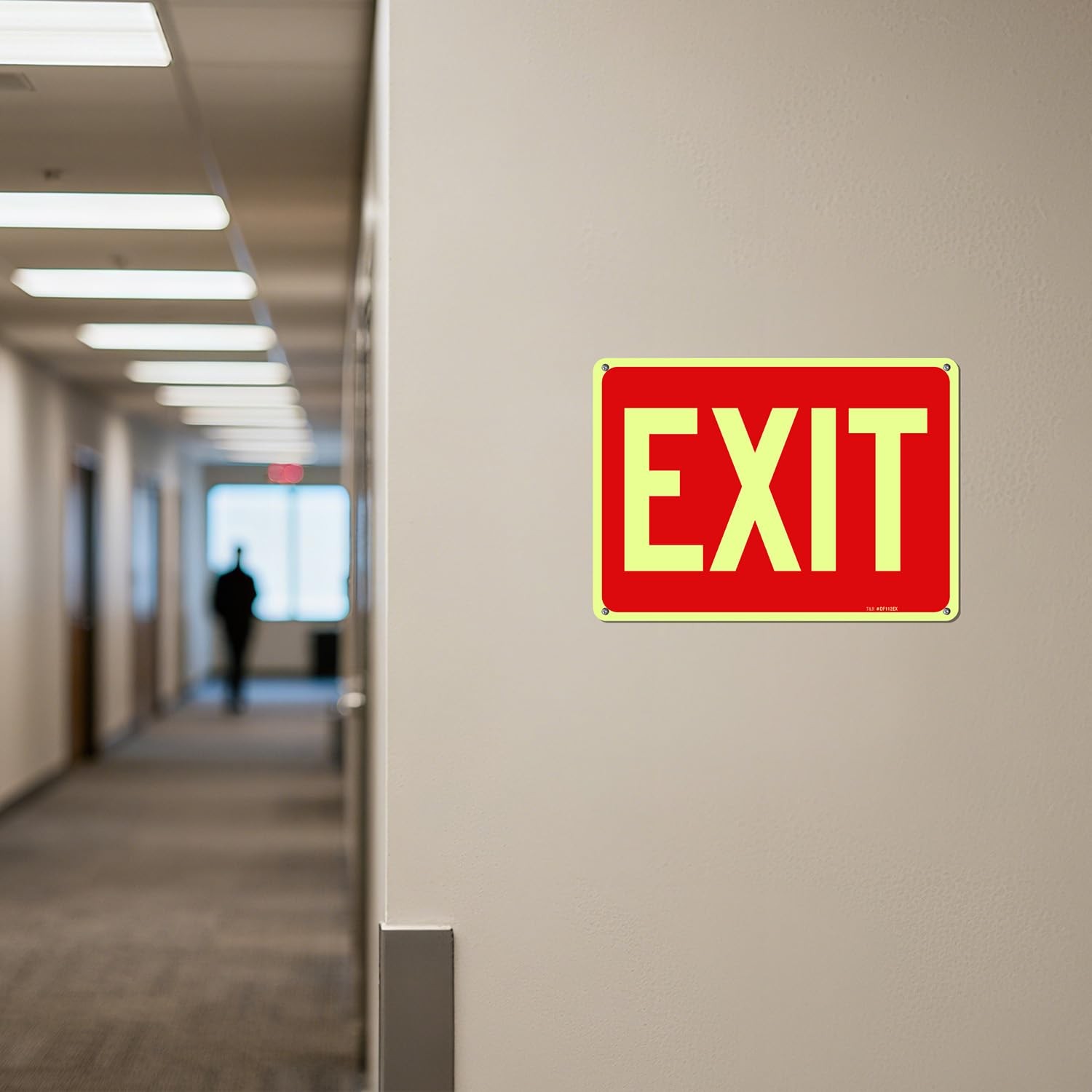 Exit Sign 2 Pack 10 x 7 Inches Rust Free .040 Aluminum GlowInTheDark UV Pr…