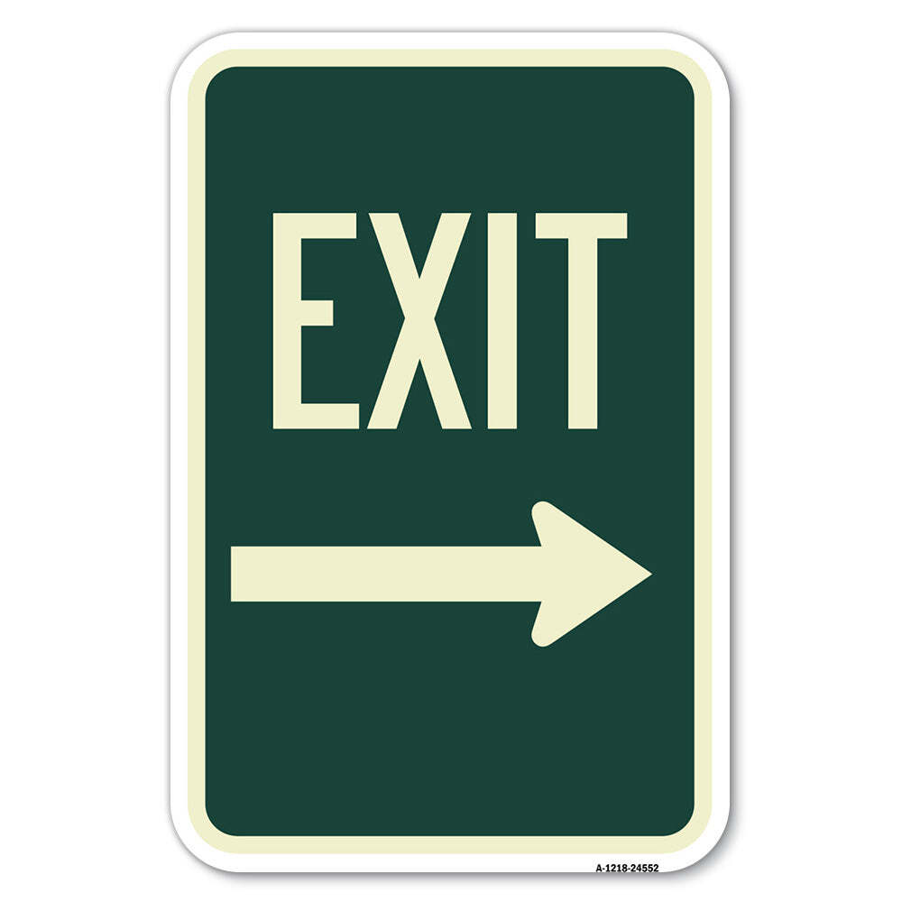 Exit with Right Arrow Heavy Gauge Aluminum Parking Sign Rust Proof
