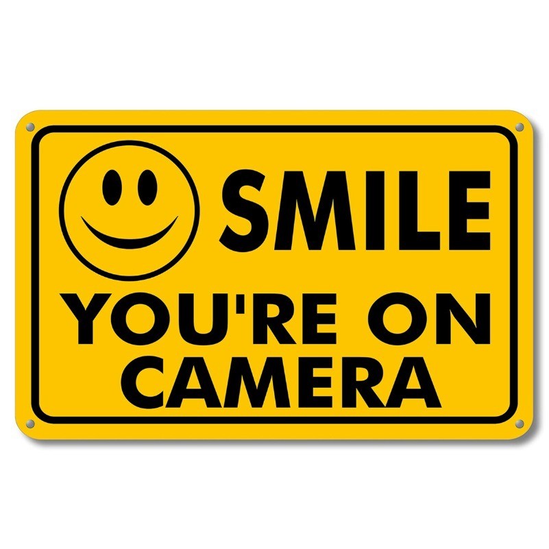 NEW SMILE YOU’RE ON CAMERA SECURITY WATERPROOF BUSINESS YELLOW SIGN VIDEO CCTV