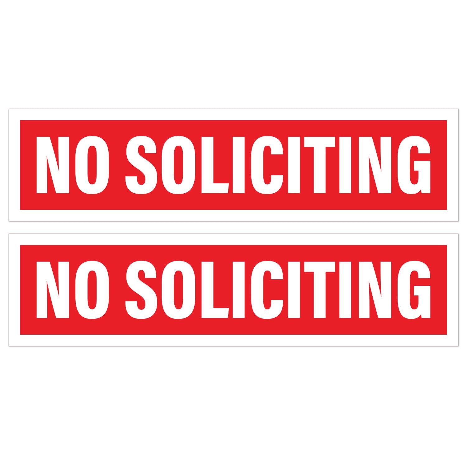 No Soliciting Stickers 2×8 Inch Pack 2 Weatherproof Home Yard Sign