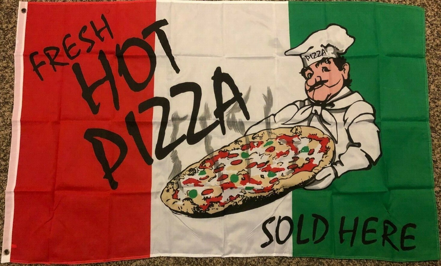 FRESH HOT PIZZA SOLD HERE new 3x5ft FLAG superior quality fade resist us seller