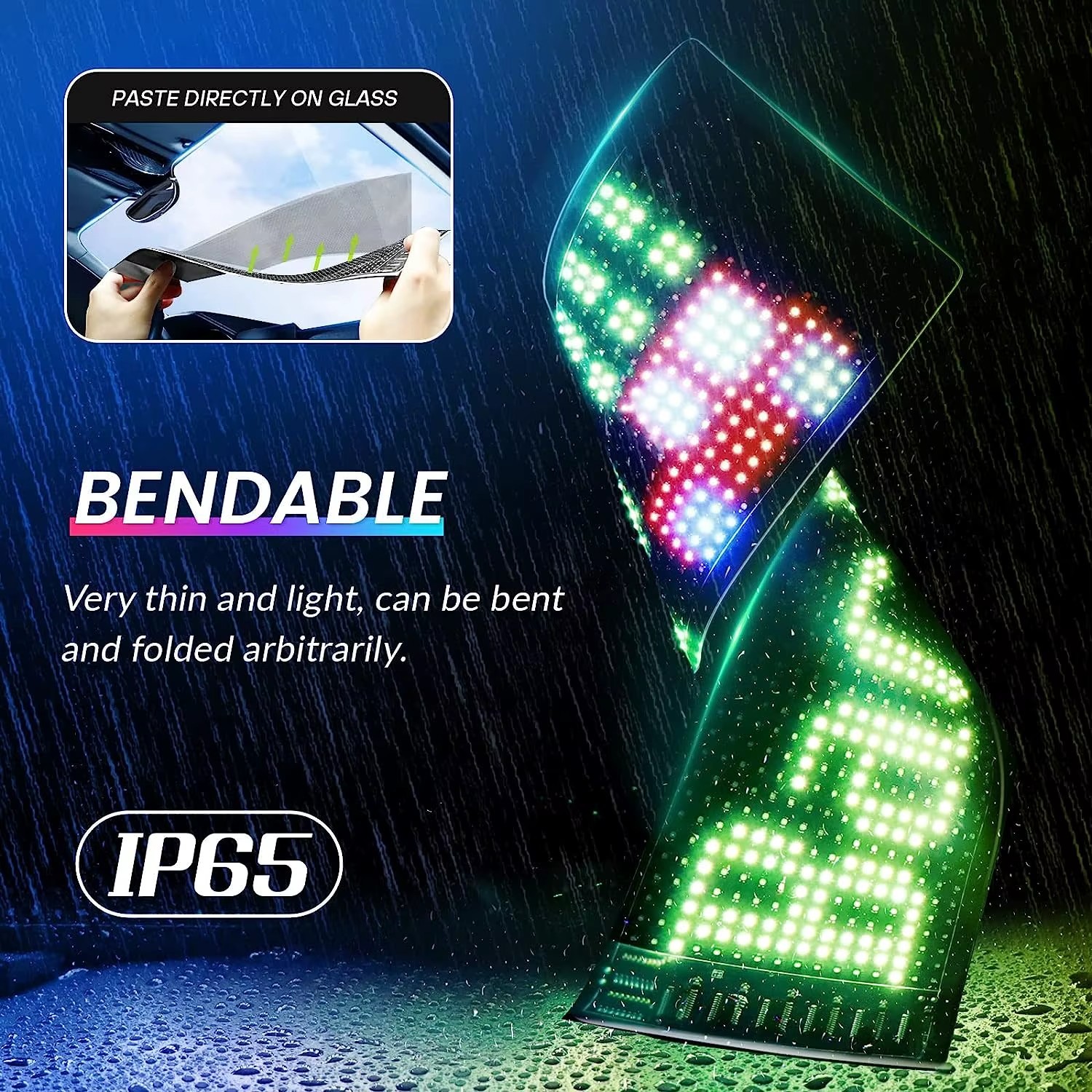 LED Scrolling Sign Matrix Panel Remote Control Bluetooth App Car Advertising DC