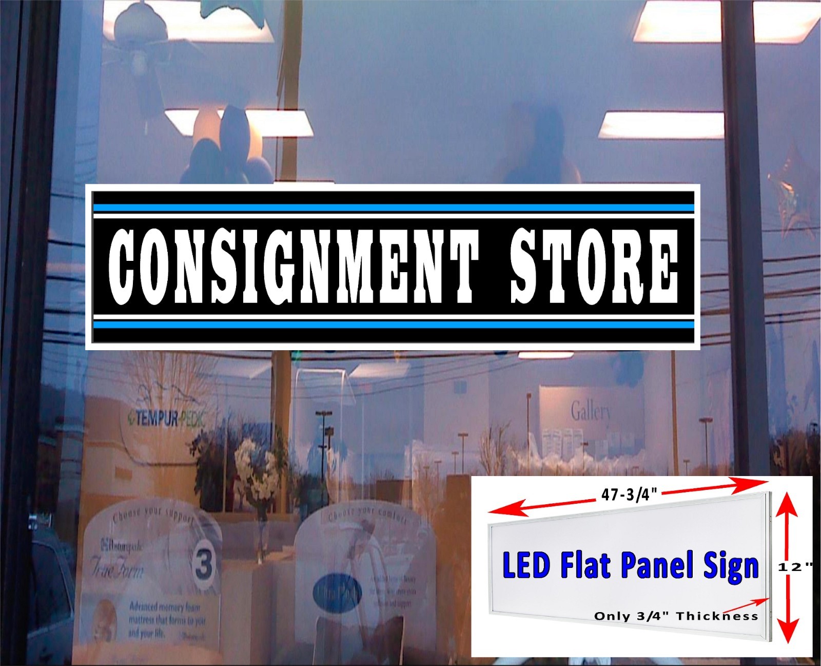 Consignment Store Led Panel window sign