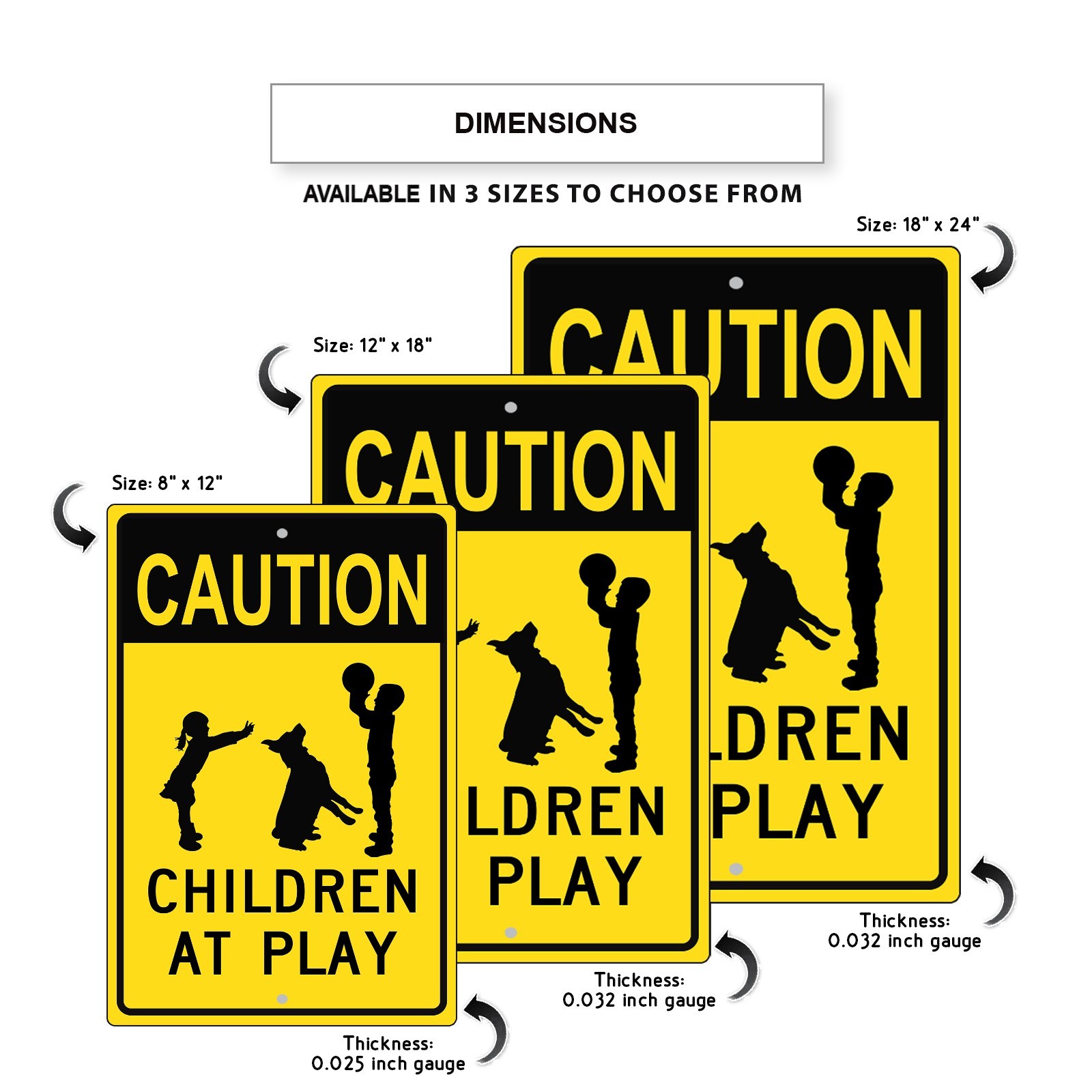 Caution Children at Play Speed Warning Safety Notice Novelty Aluminum Metal Sign