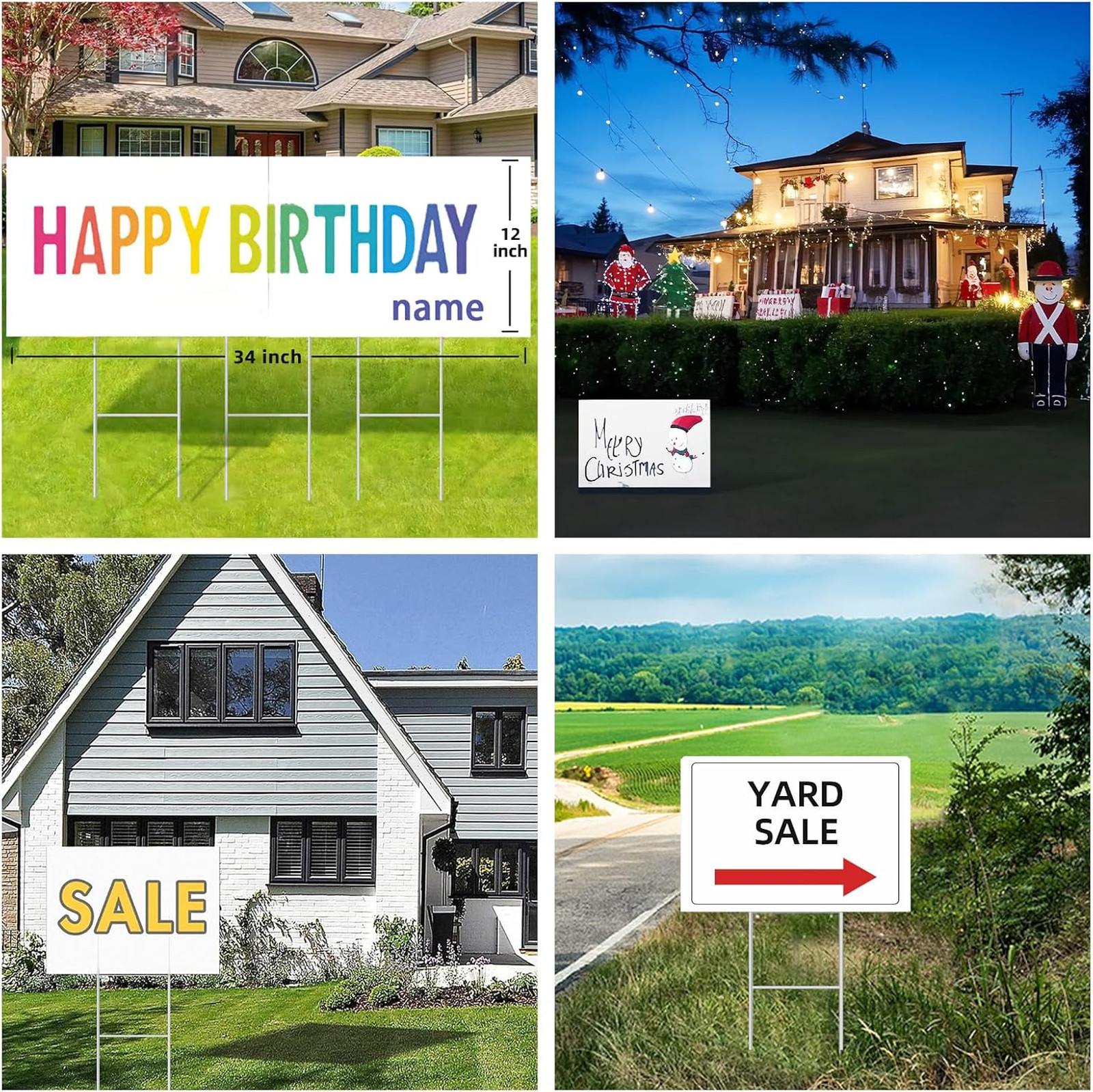 Yard Signs with Stakes 17×12 Inches Corrugated Plastic 2 Pack for Sale Outdoor