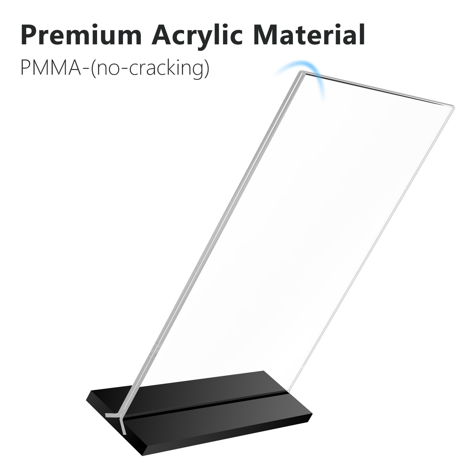 MaxGear Acrylic Sign Holder 8.5×11 Vertical, 10 Pack Double 8.5”x11”, Black