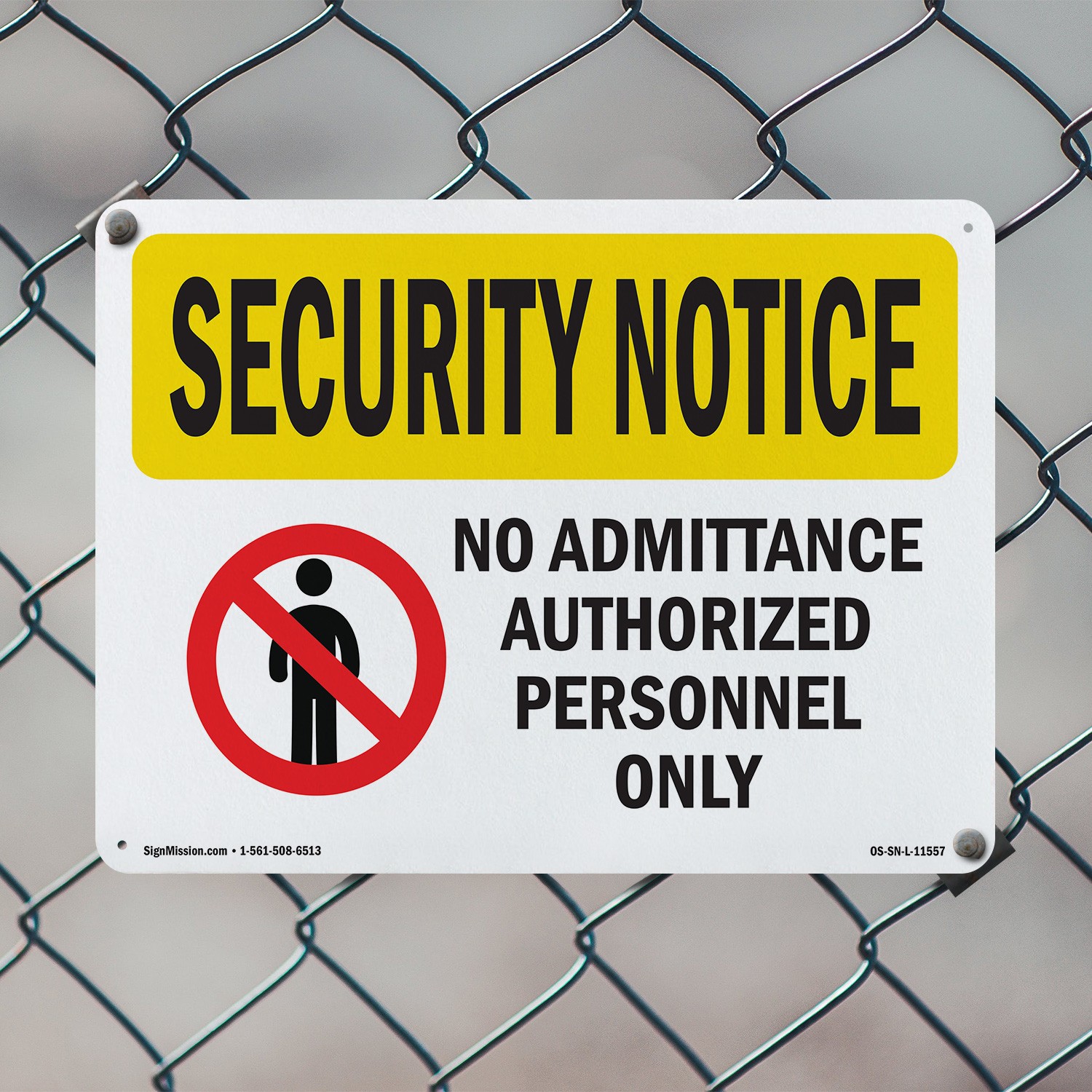 No Admittance Authorized Only OSHA Security Notice Sign Or Decal – 5 or 10 Pack