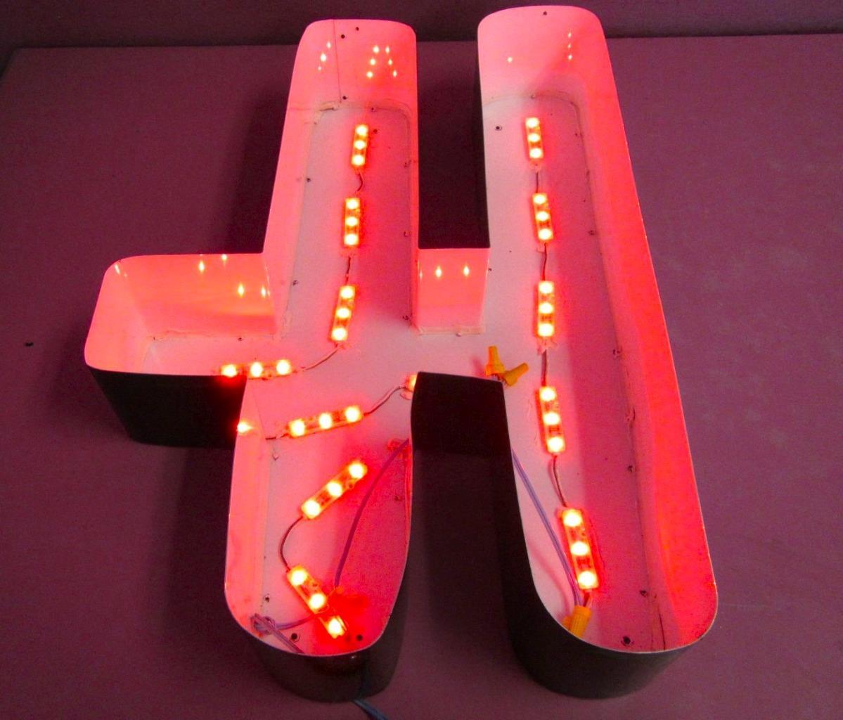Channel Letter “H” LED Exterior Sign 28″ x 19″ Commercial Business Sign Red 12V