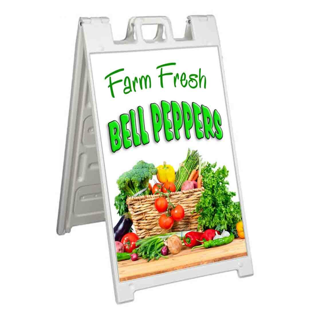 FARM FRESH BELL PEPPERS Signicade 24×36 Aframe Sidewalk Sign Banner Decal