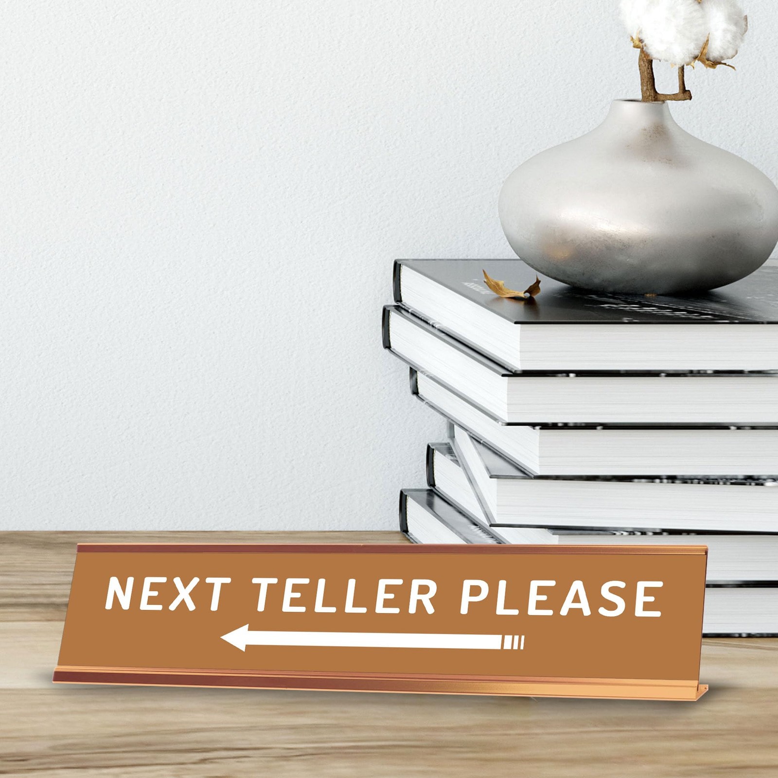 Next Teller Please (Left Arrow) 2 x 10″ Desk Sign | Office & Shops