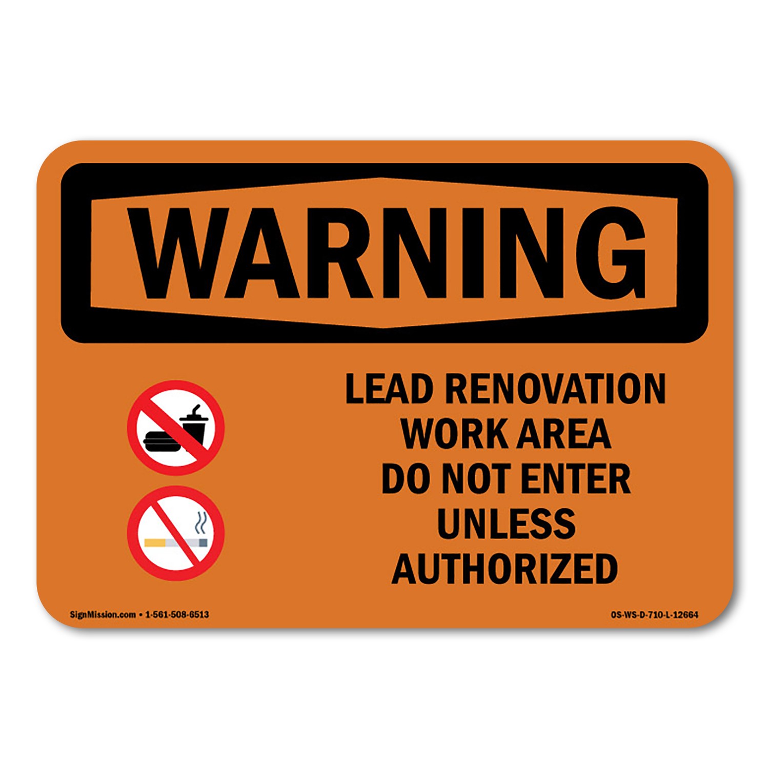 Lead Renovation Work ANSI Warning Sign Metal Plastic Decal