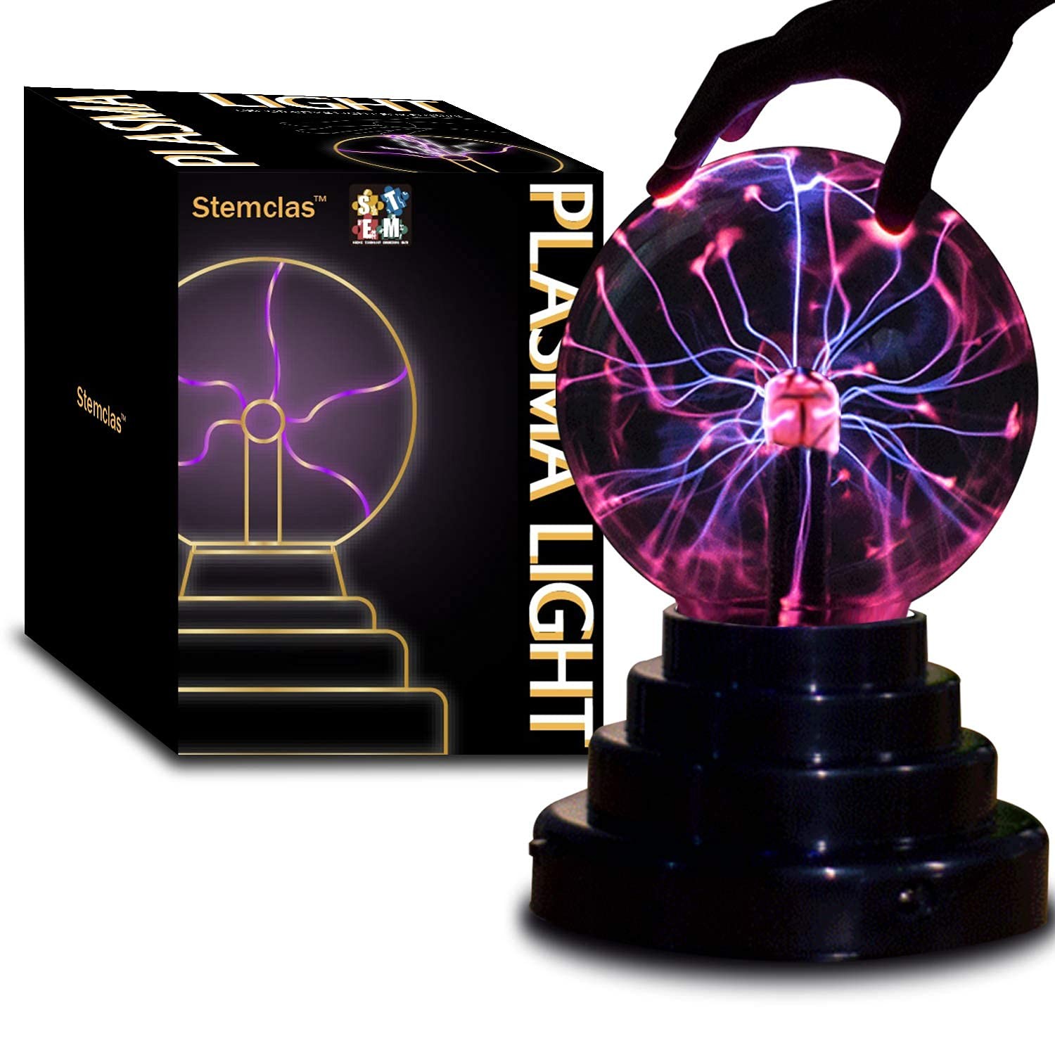 Stemclas Plasma Ball/Light/Lamp, Static Electricity Globe 3 Inch, Black