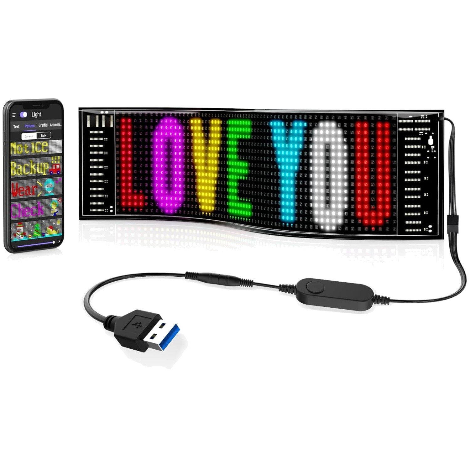 Scroll Text LED Advertising Sign with Bluetooth Control for Shops & Events 15…