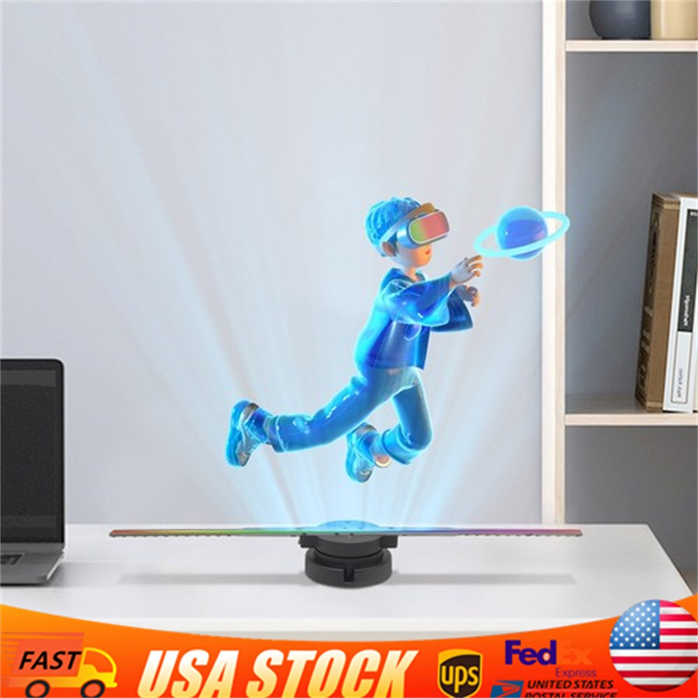 3D Holographic Projector 244-LED Hologram Fan Advertising Player Kit w/Control