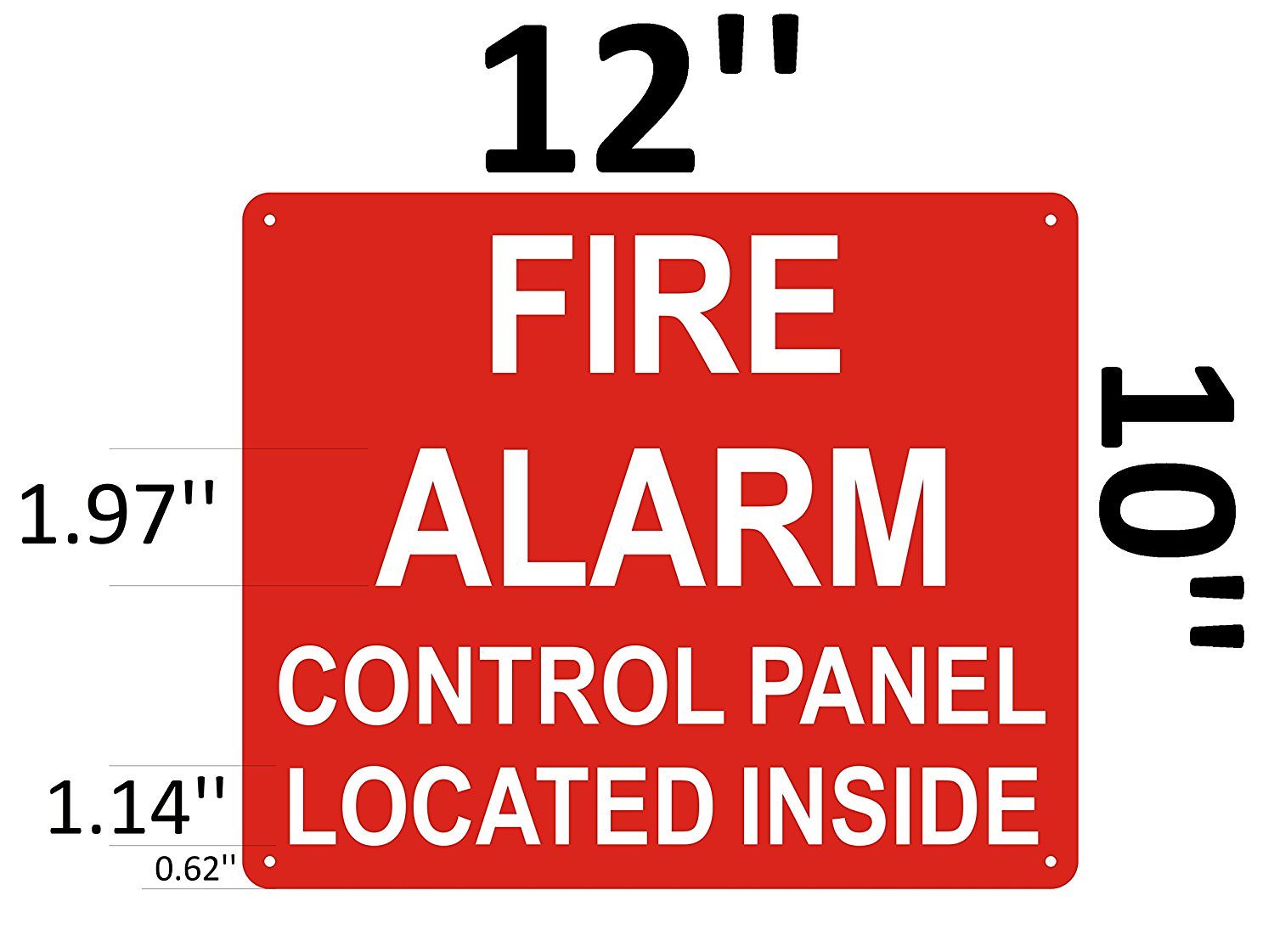 FIRE ALARM CONTROL PANEL LOCATED INSIDE SIGN- ( Reflective !!! ALUMINUM