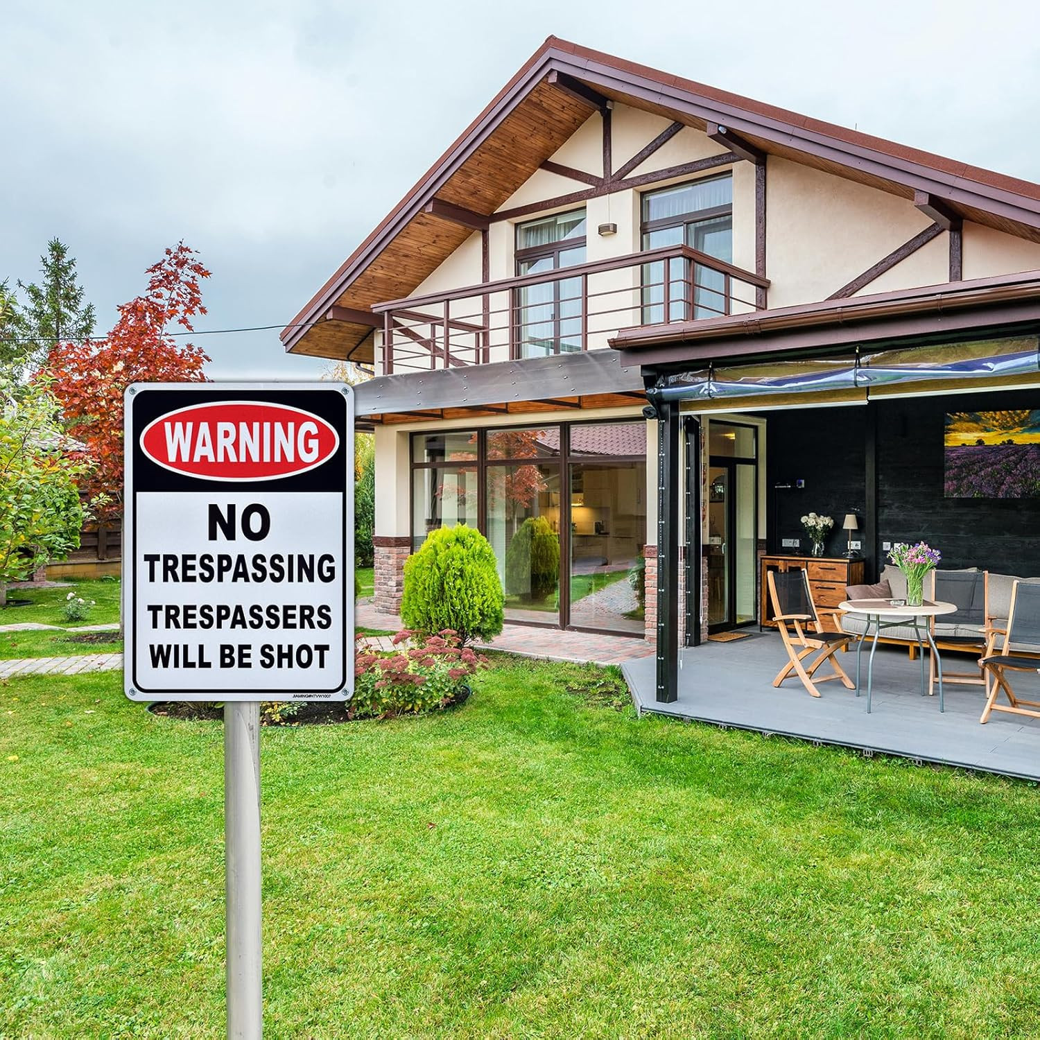 2 Pack No Trespassing Sign Reflective Aluminum Warning Security Notice 10×7 inch