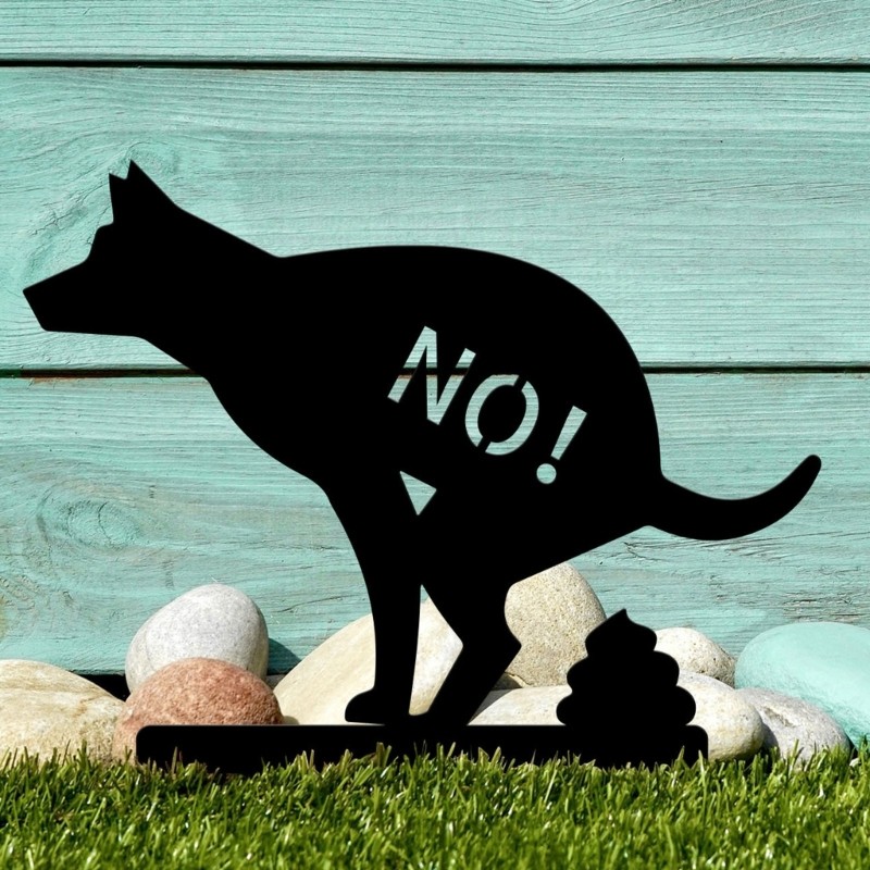 Beautiful Animal Design Garden Warning Sign Metal Yard Lawn Patios Stake Black