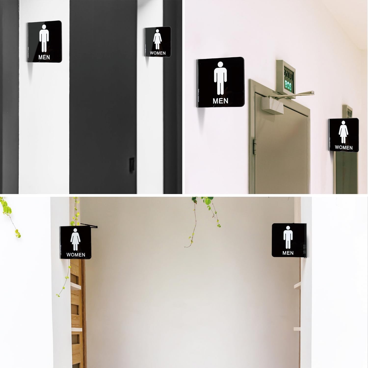 Restroom Sign, Bathroom Signs, (2 Pack) 6 x 6 Inches Acrylic Sign