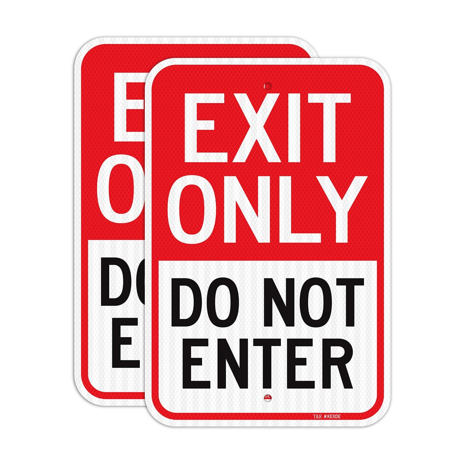 TandR (2 Pack) Large Exit Only Do Not Enter Sign, 18″ x 12″ Engineer Grade Re…