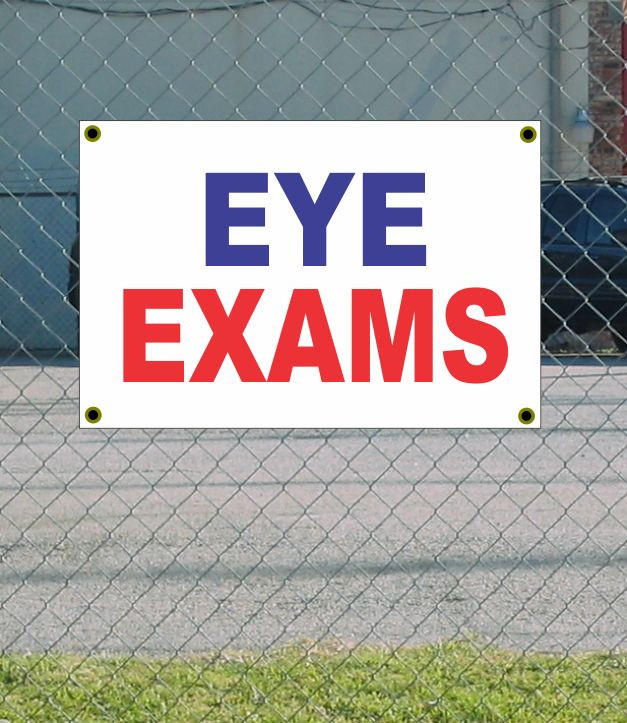 2×3 EYE EXAMS Red White & Blue Banner Sign NEW Discount Size & Price