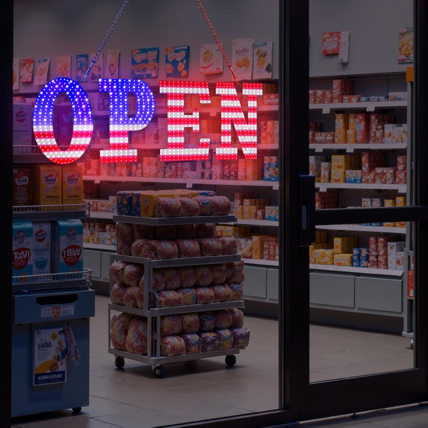 Hetaijie 30×10 LED Open Sign, 12 Modes, Adjustable Brightness