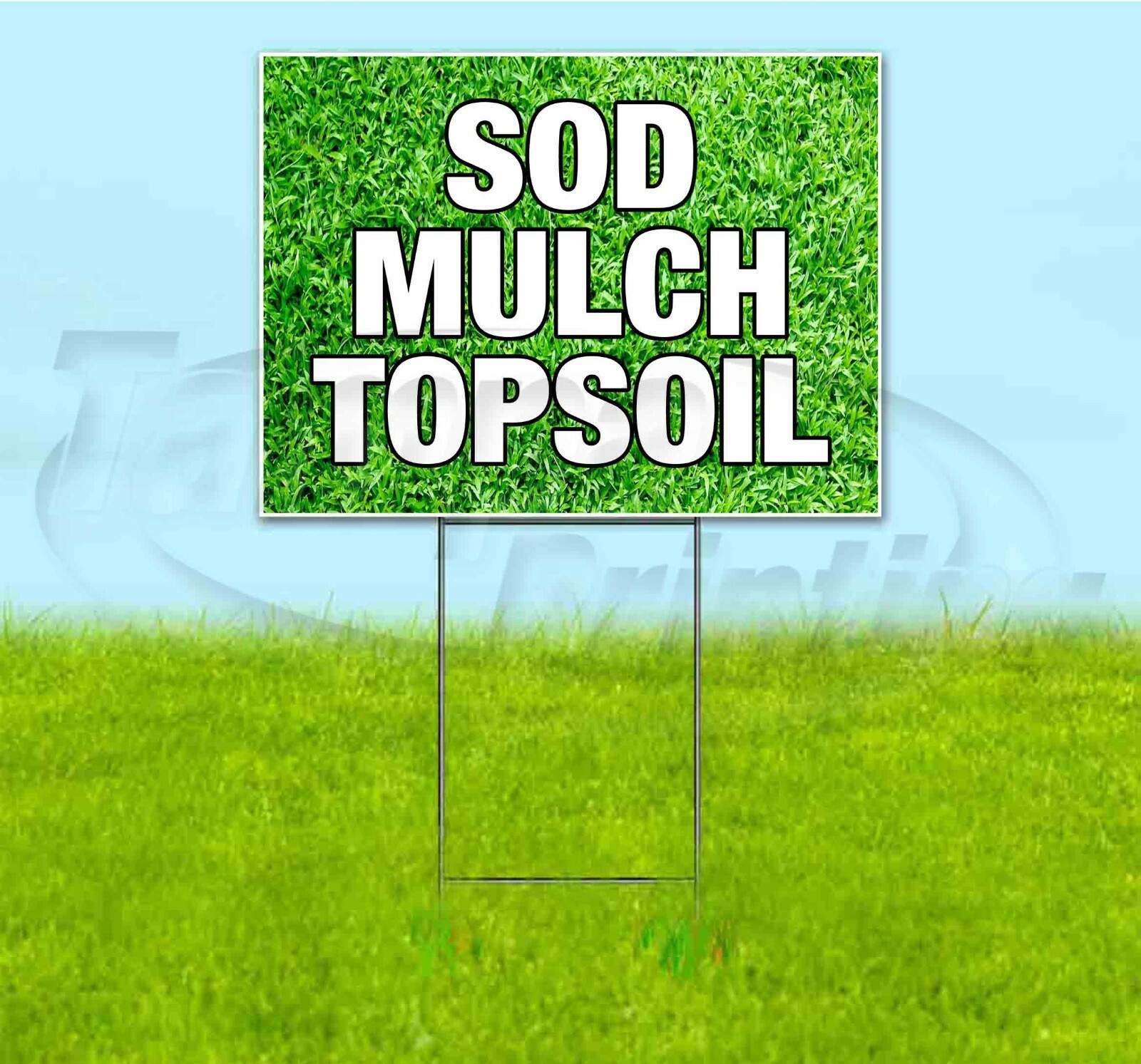 SOD MULCH TOPSOIL 18×24 Yard Sign WITH STAKE Corrugated Bandit USA LANDSCAPING