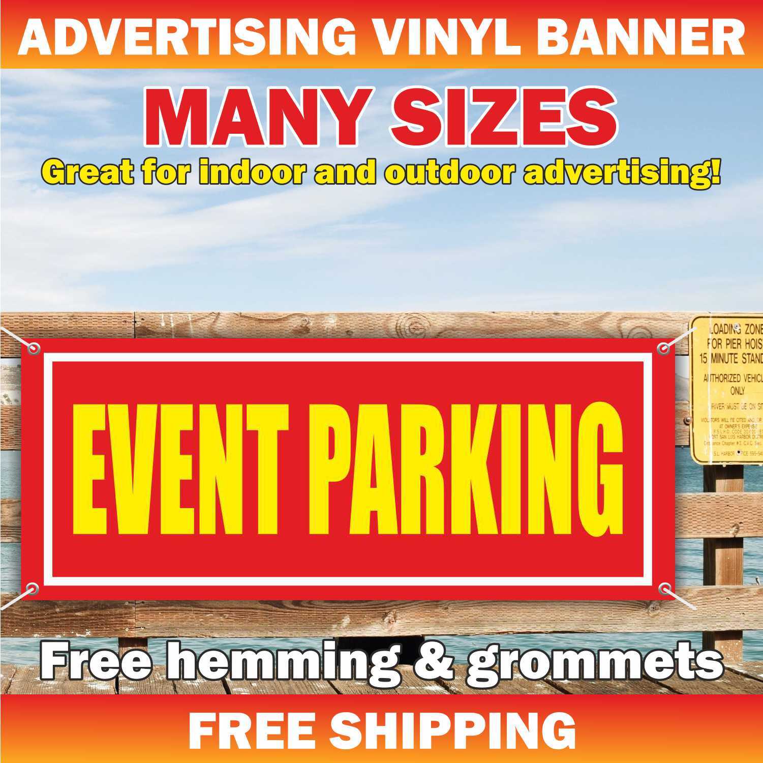 EVENT PARKING Advertising Banner Vinyl Mesh Sign station lot festival check-in