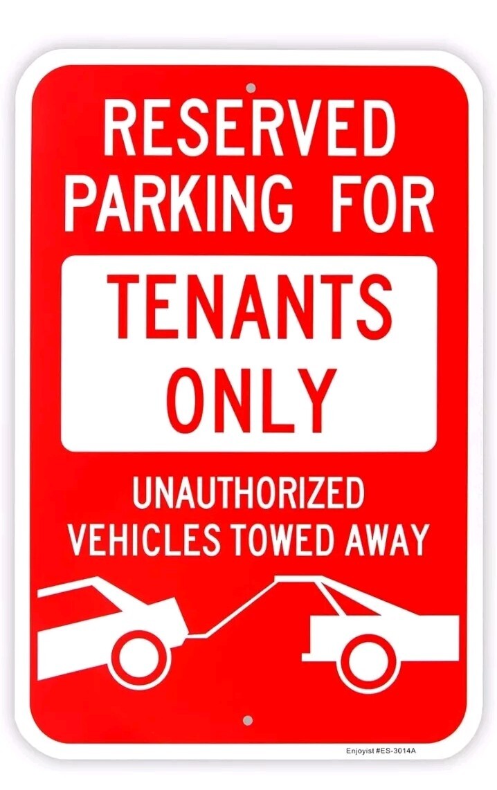 Large Reserved Parking Sign Tenants Parking Only Sign 18″x 12″ .040 Aluminum …