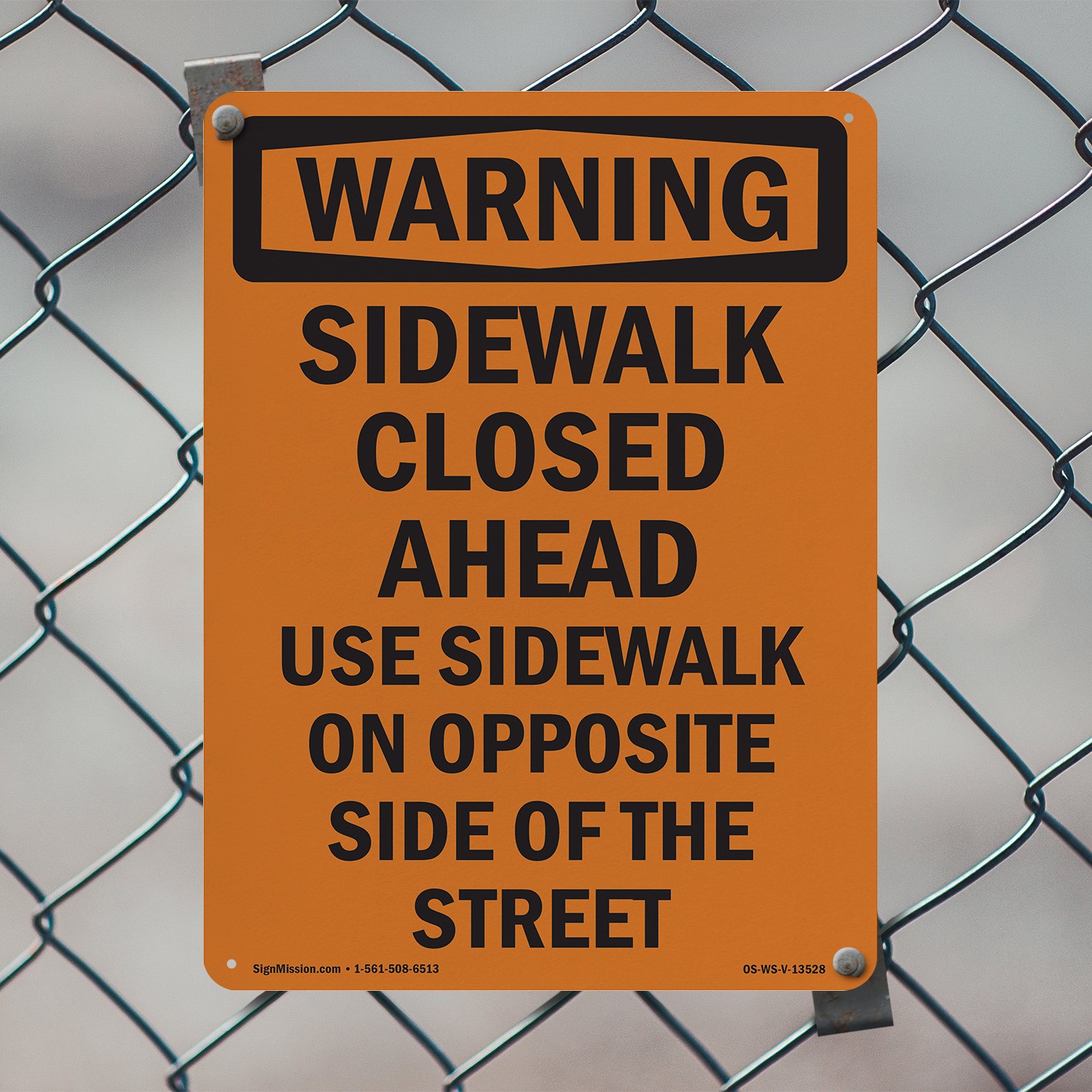 Sidewalk Closed Ahead Use Sidewalk OSHA WARNING Sign Or Decal – 5 or 10 Pack