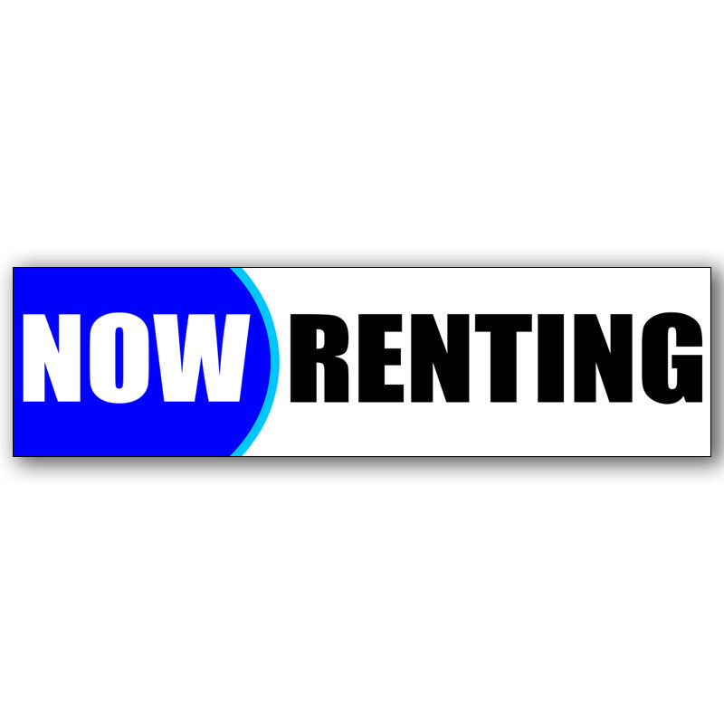 Now Renting Vinyl Banner with Optional Sizes (Made in the USA)