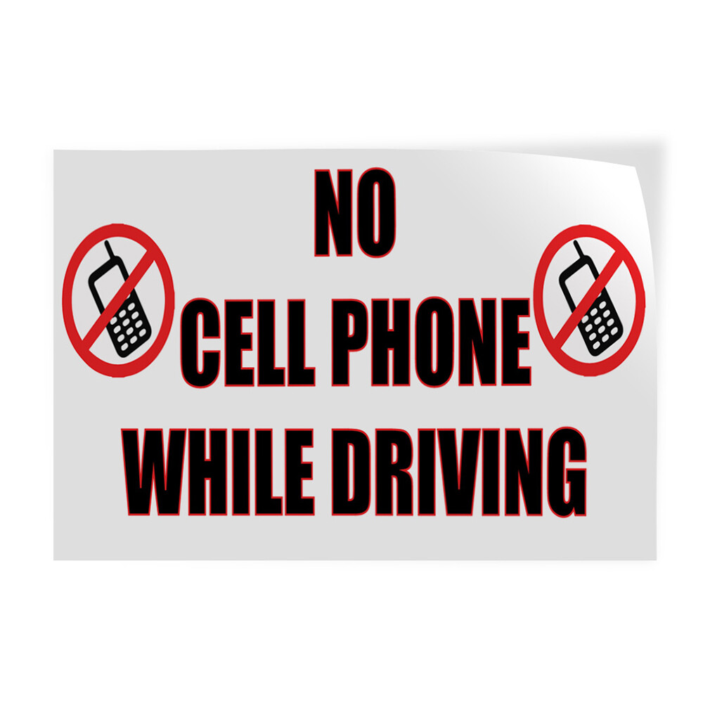 Decal Stickers No Cell Phone While Driving Vinyl Store Sign Label Retail