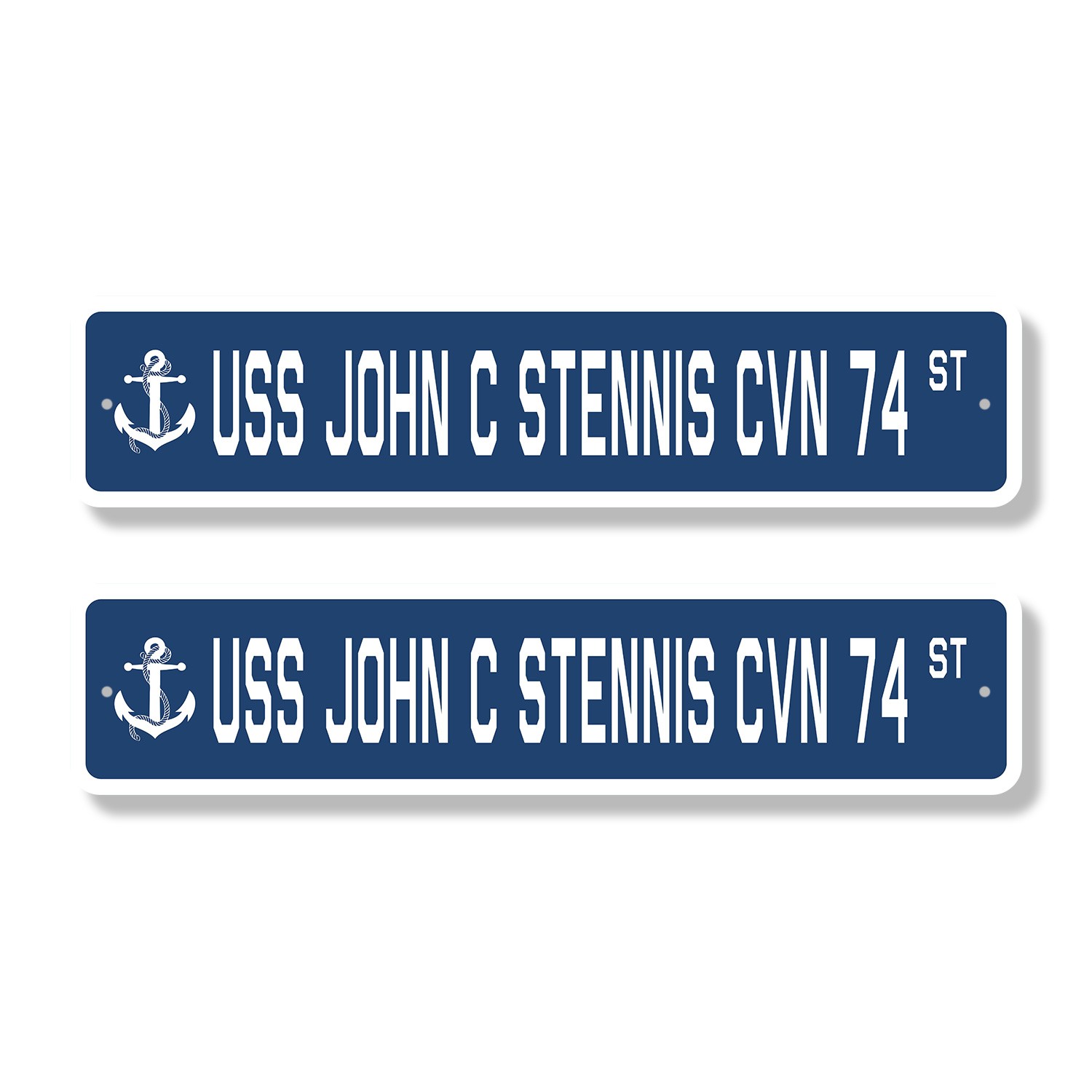 USS JOHN C STENNIS CVN 74 Street Sign (2 Pack) us navy ship veteran sailor gift