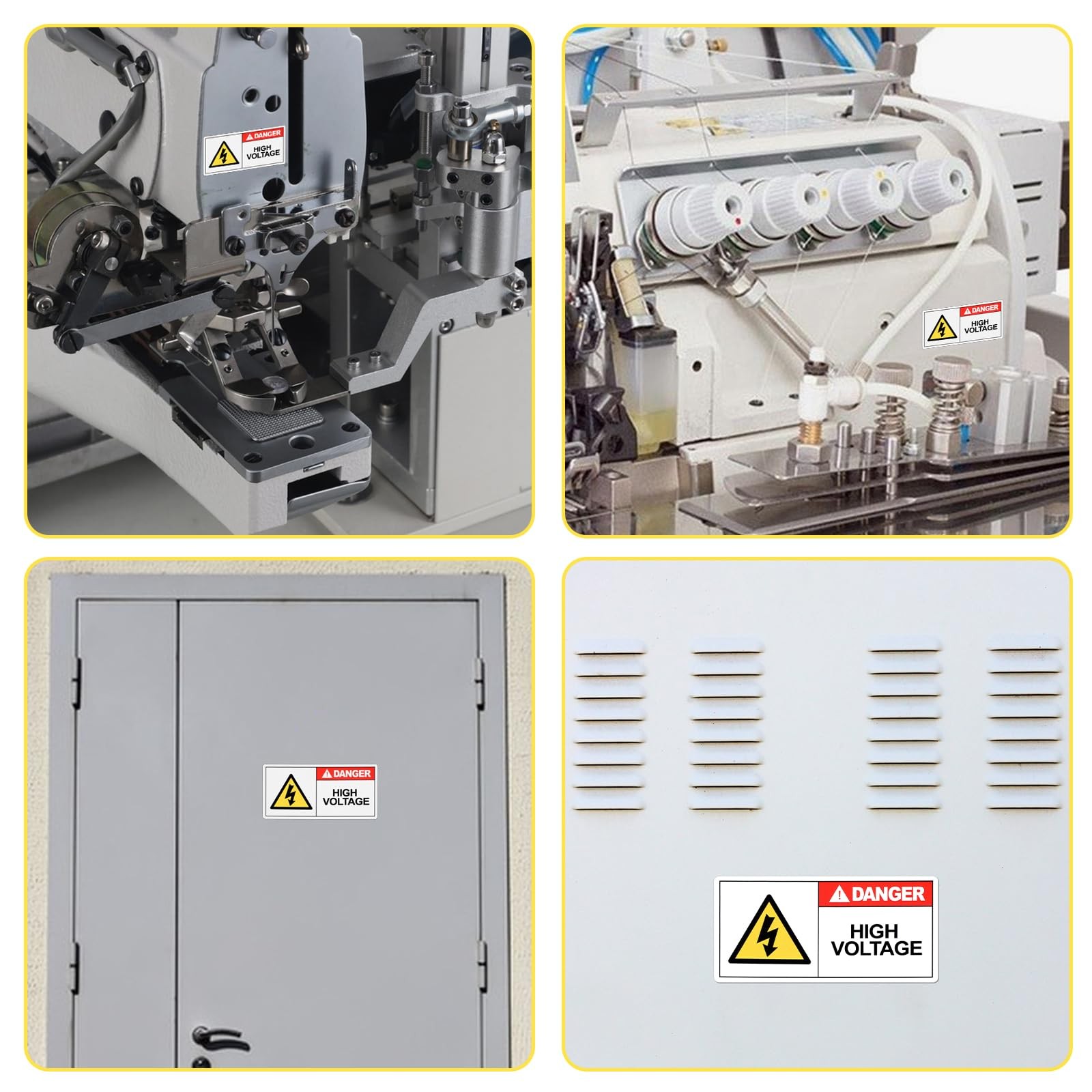 6 Sheets High Voltage Electric Panel Labels Industrial Warning Safety Stickers