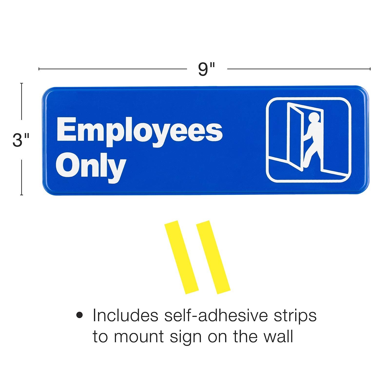 Excello Global Products Employees Only Sign: Easy to Mount Informative Plasti…