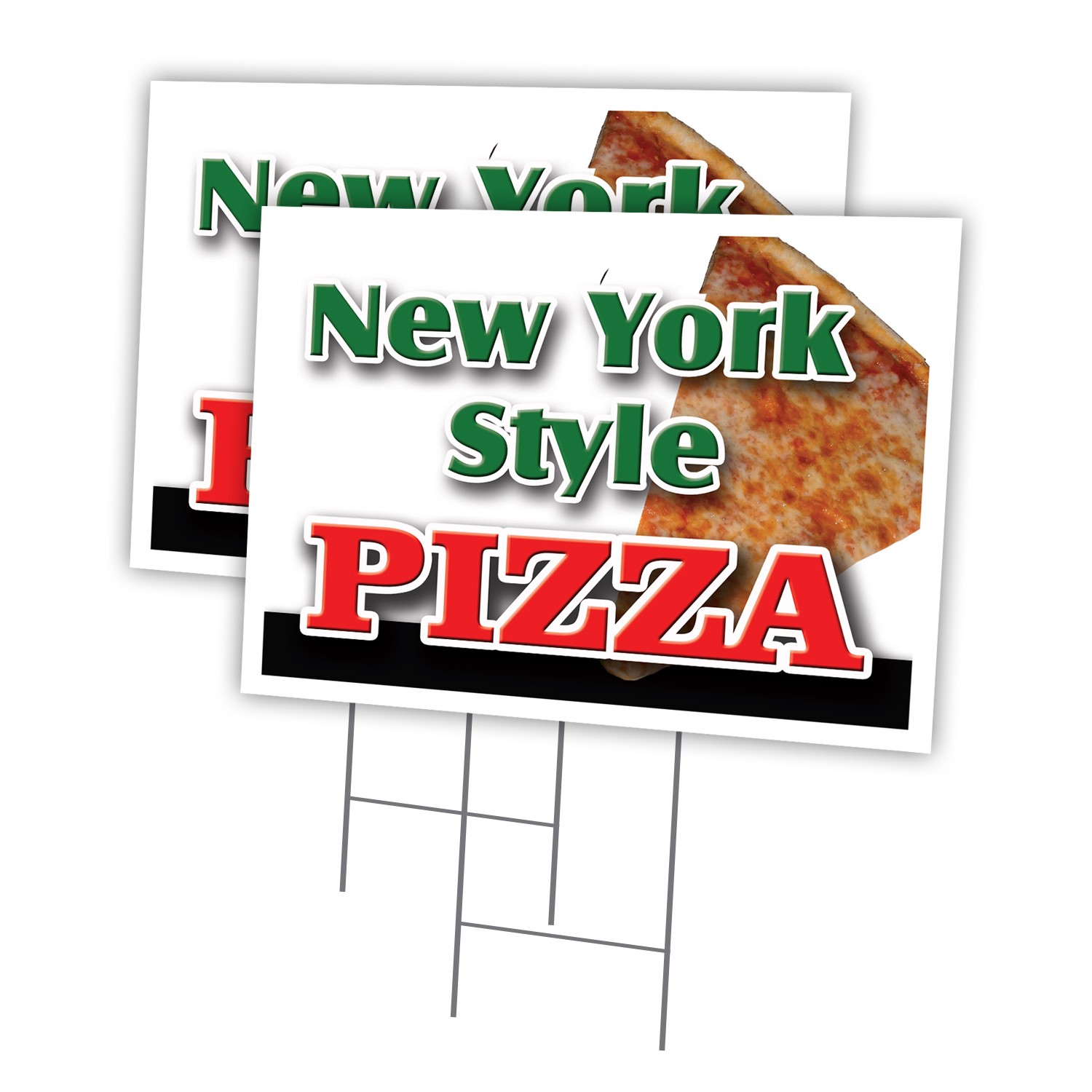 New York Style Pizza Multi-Pack of Yard Signs & Stake plastic coroplast window