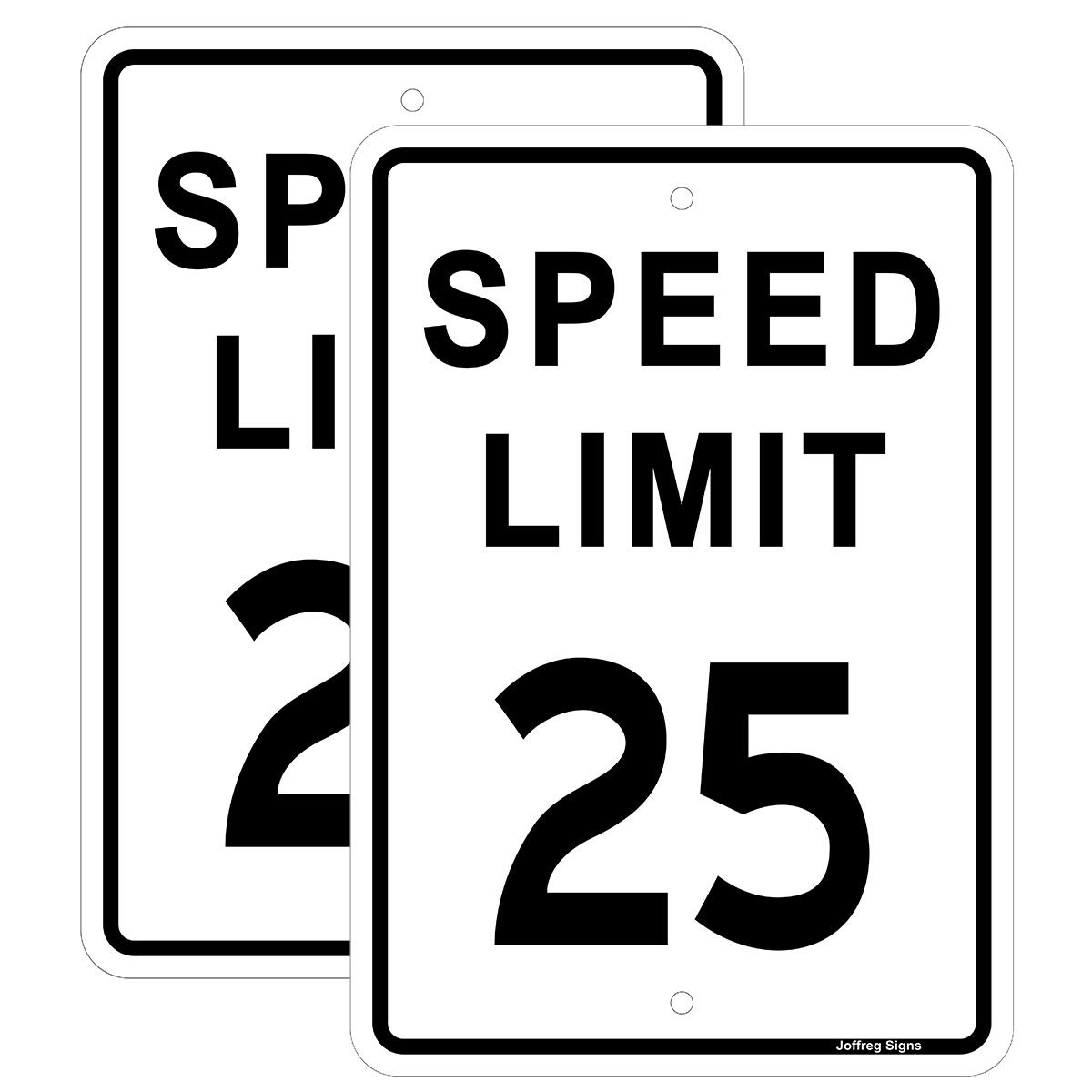 2 Pack Speed Limit 25 MPH Sign 17×12 Inch Reflective Aluminum Traffic Board