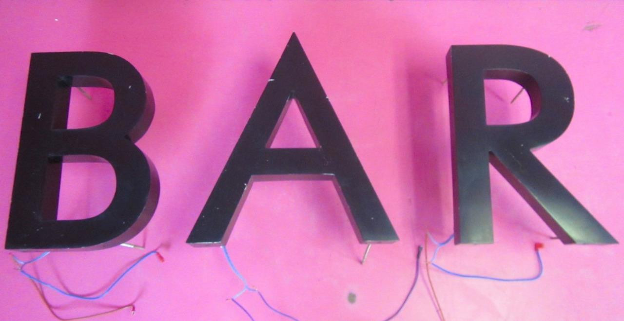 BAR Backlit White LED Channel Letter Exterior Sign 14.5″ x 40″ Business Sign