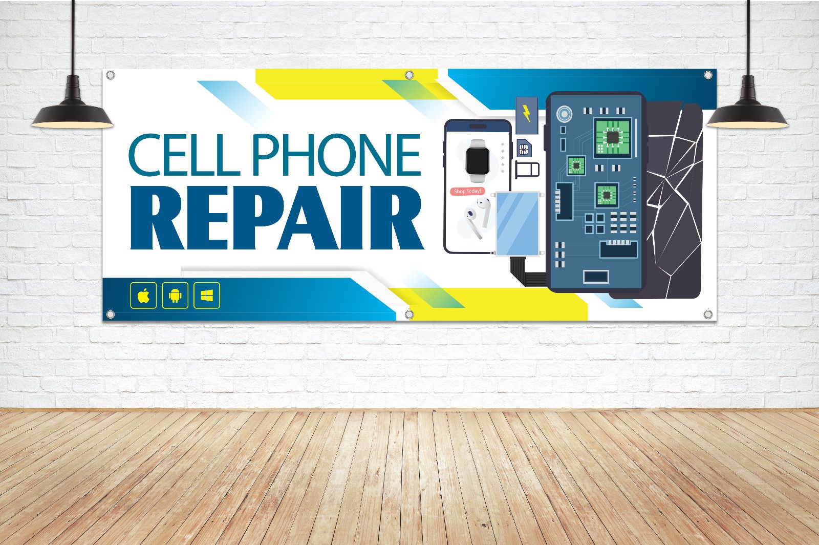 CELL PHONE REPAIR Generic Vinyl Banner Sign Fix Shop Signage Kiosk Store Display