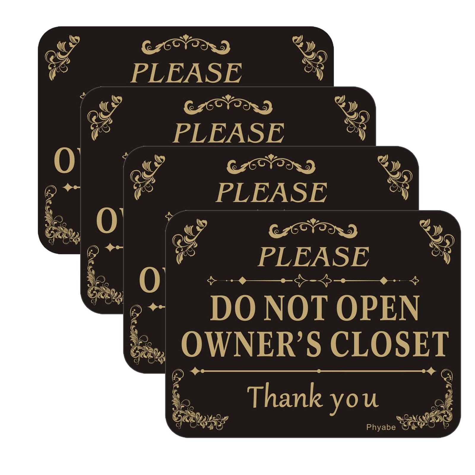 4 PCS 5×4 Inch Thick Acrylic SelfAdhesive Please Do Not Open Sign