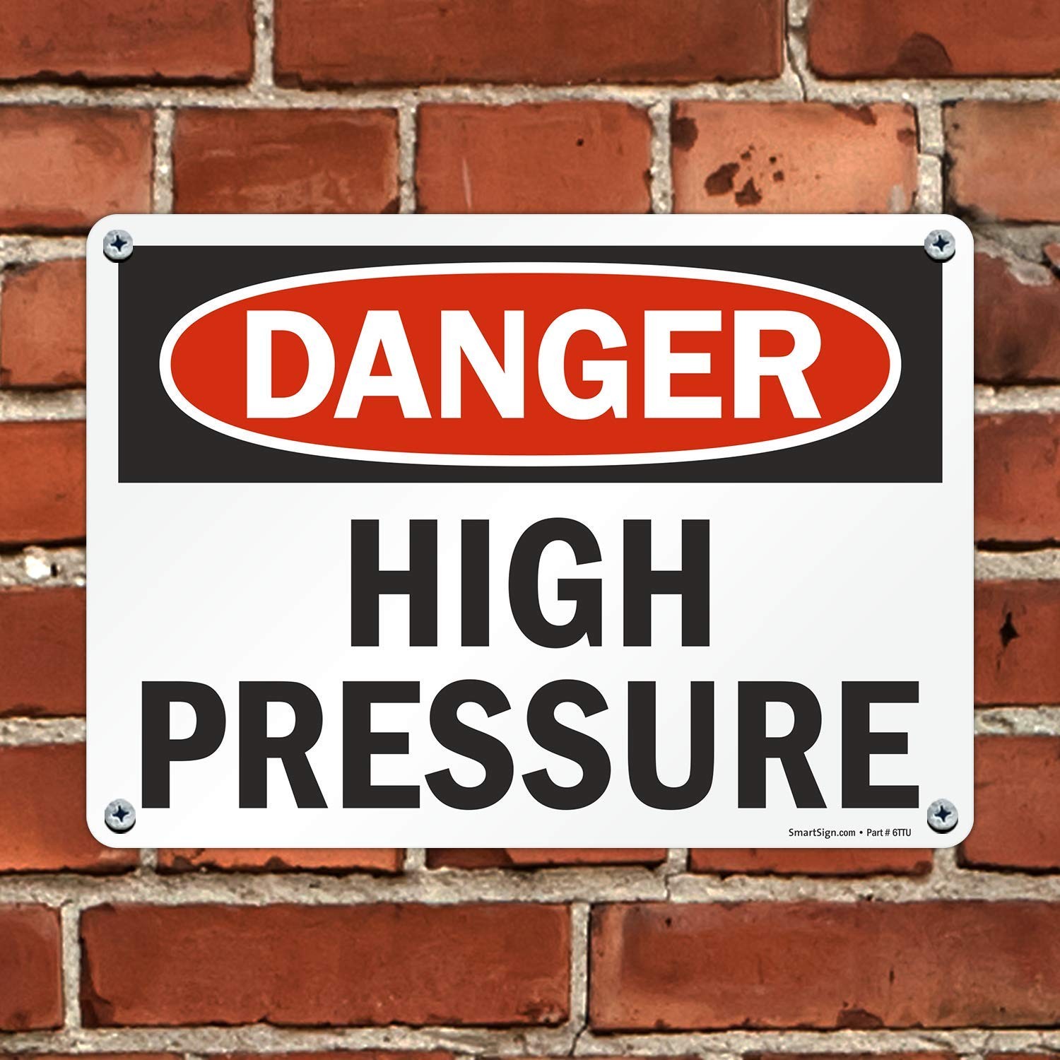 10×14 inch Danger – High Pressure Aluminum Sign for Industrial Safety Work