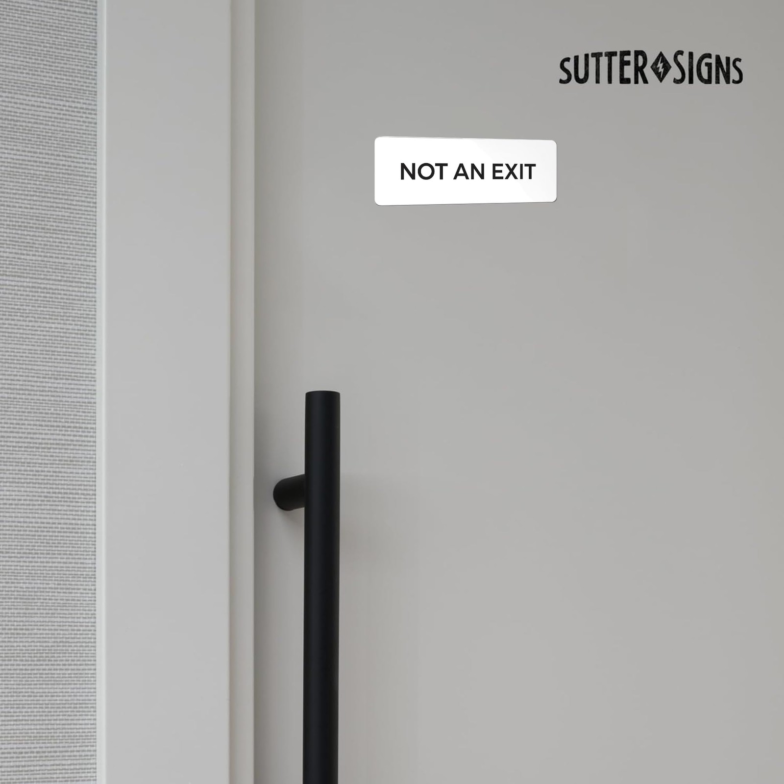 White Not An Exit Sign Durable ABS Plastic Adhesive Wall Door 2×6 Inch