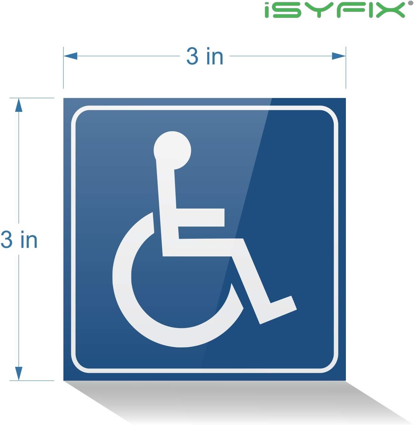 Self-Adhesive 3×3 Inch Dark Blue Wheelchair Accessibility Signs – 4 Count Pack