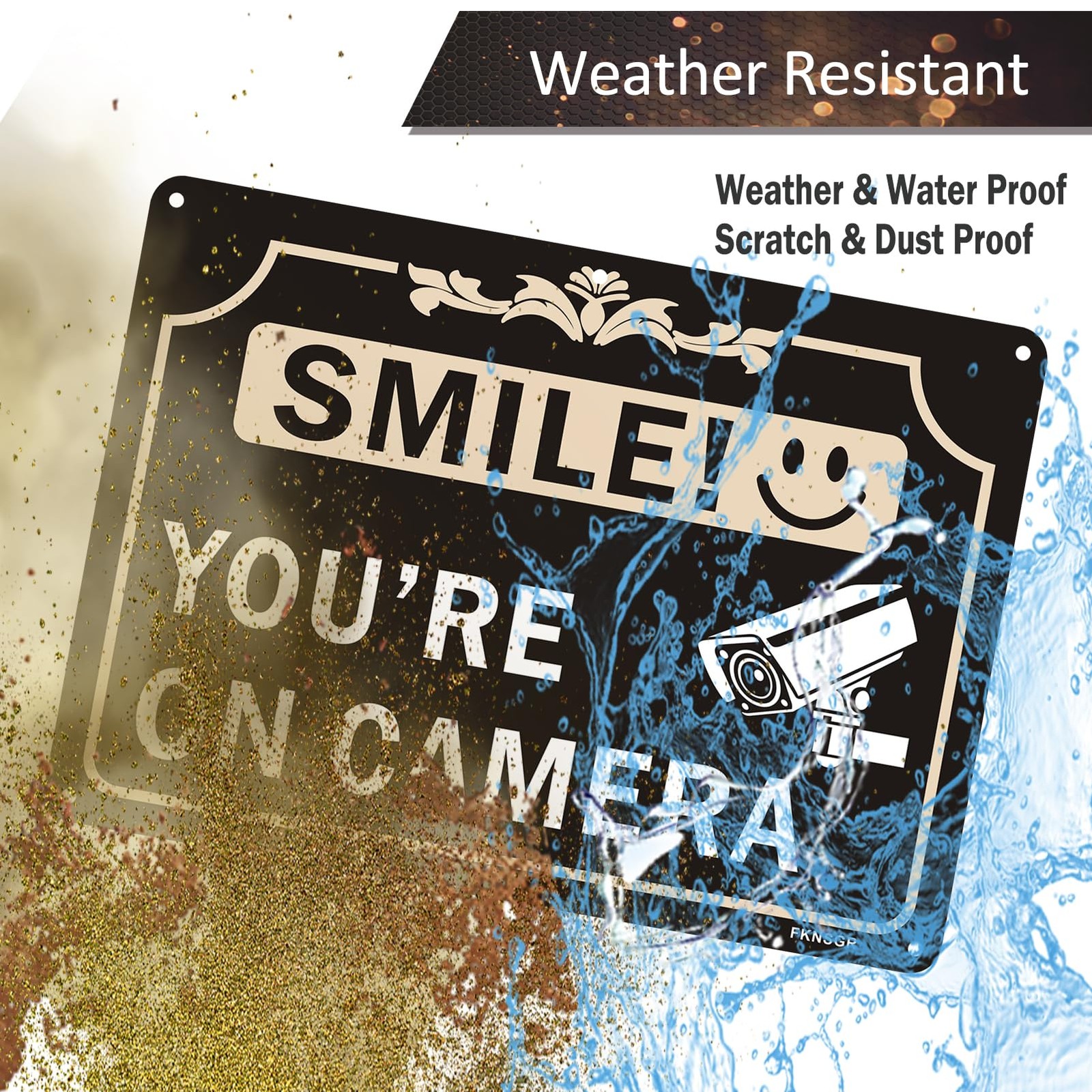 You’re On Sign 4 Pack, 10″ x 7″ Rust Aluminum Video Surveillance Sign, UV Pro…